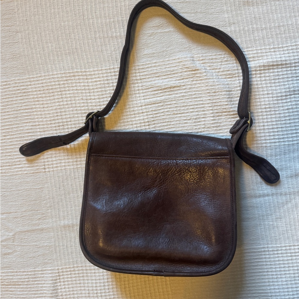 Vintage Coach 70s NYC Dk Brown Leather Bag Metal Plaque Pre-Creed (altered) - Picture 3 of 15